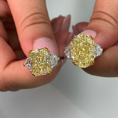 10ct Fancy Yellow Oval Diamond Engagement Ring