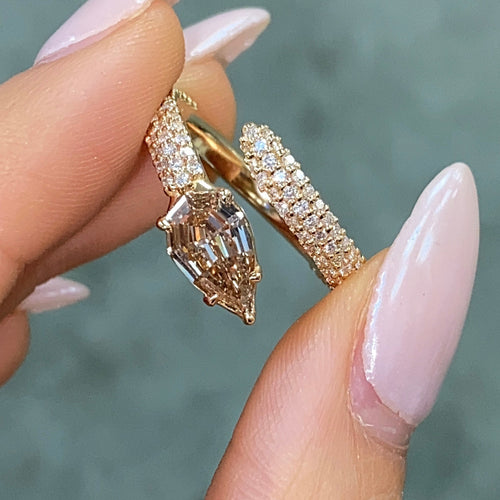 Champagne Diamond Pavé Spiral Ring
