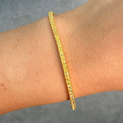 4.4 Carat Fancy Intense Yellow Cushion Diamond Tennis Bracelet