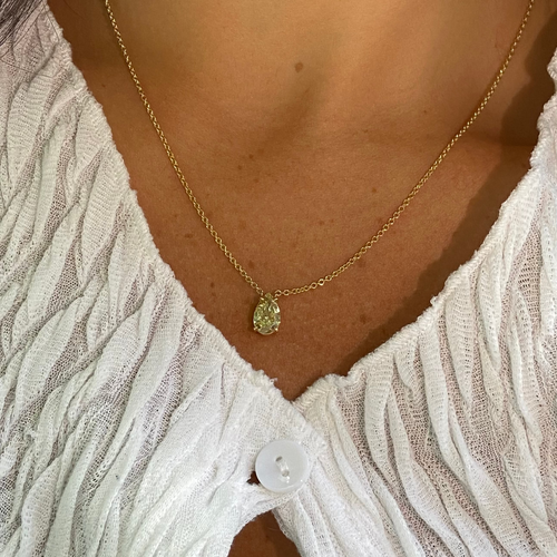 2 Carat Pear Shape Champagne Diamond Pendant