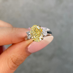 3ct Oval Yellow Diamond Engagement Ring