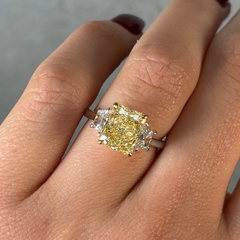 3 Carat Radiant Yellow Diamond Engagement Ring
