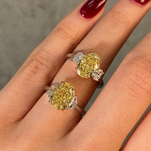 3ct Oval Yellow Diamond Engagement Ring