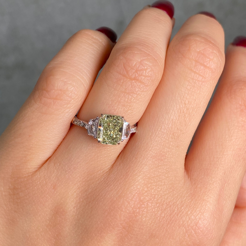 2ct Green Diamond Engagement Ring