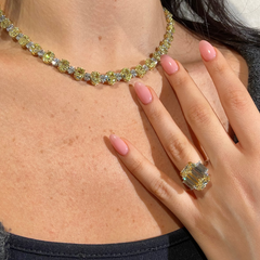 10 Carat Emerald Yellow Diamond Engagement Ring