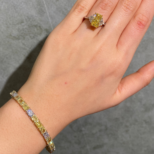 East West 3:1 Yellow Diamond Tennis Bracelet