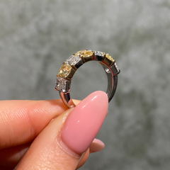 yellow and white diamond ring