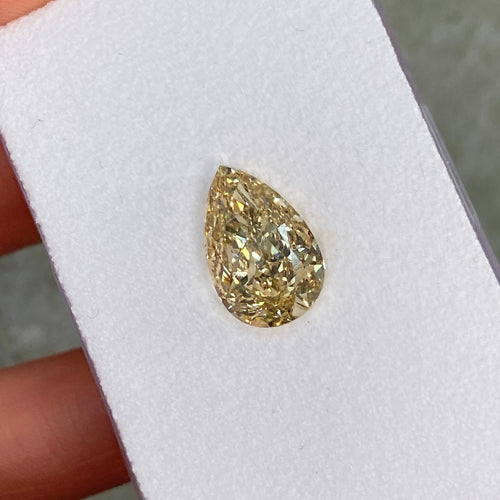 5.02 Carat Pear Cut Champagne Diamond