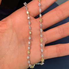Yellow and White Diamond Mixed Shape Bracelet