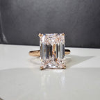 6.02 Carat Emerald Cut Diamond Ring GIA Certified Diamond Very Light Pink Internally Flawless Clarity Type IIa Diamond, meaning the diamond is totally devoid of impurities. See the certification enclosed. This is extremely rare and highly sought after by collectors  Handcrafted in 18k Rose Gold in NYC.