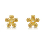 Yellow Diamond Flower Stud Earrings