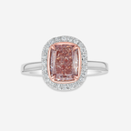 2 Carat Pink Cushion Diamond Halo Engagement Ring