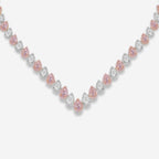 17 Carat Alternating Pink and Colorless Diamond Riviera Necklace