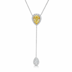 Yellow Pear Diamond Lariat Necklace