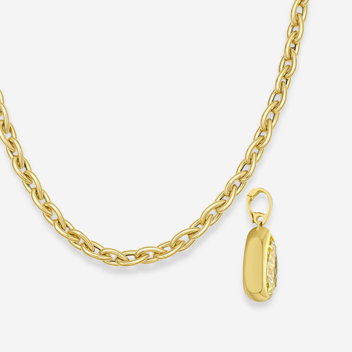 5.5 Carat Yellow Pear Diamond Detachable Bezel Pendant