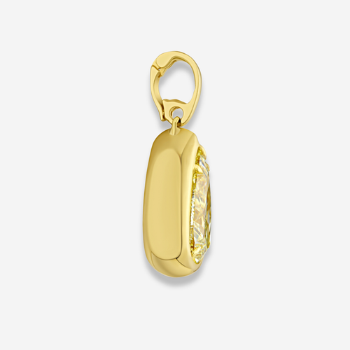 5.5 Carat Yellow Pear Diamond Detachable Bezel Pendant