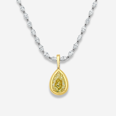 5.5 Carat Yellow Pear Diamond Detachable Bezel Pendant