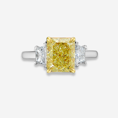 3 Carat Radiant Yellow Diamond Engagement Ring