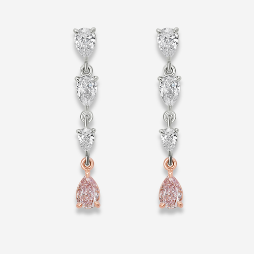2ct Pink Diamond Drop Earrings