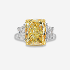 4.03ct Fancy Light Yellow Elongated Radiant Diamond Engagement Ring
