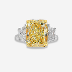 3.3ct Fancy Light Yellow Elongated Radiant Diamond Engagement Ring