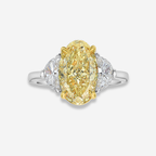 3.02ct Fancy Yellow Oval Diamond Engagement Ring
