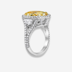 10.77ct Yellow Oval Diamond Halo Engagement Ring