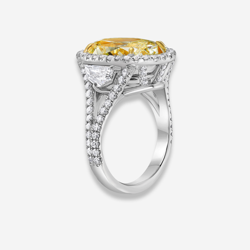 10.77ct Yellow Oval Diamond Halo Engagement Ring