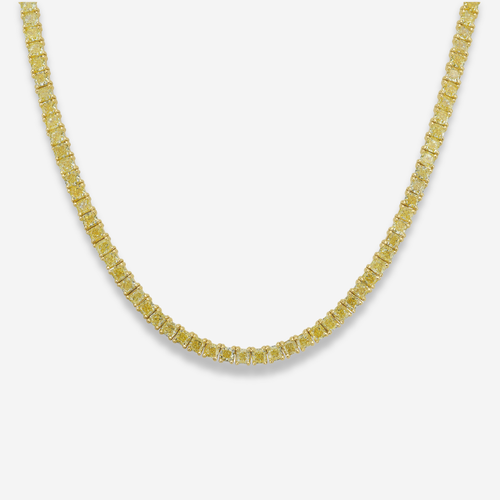 18ct Fancy Yellow Diamond Tennis Necklace