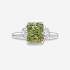 3ct Greenish Yellow Diamond Engagement Ring