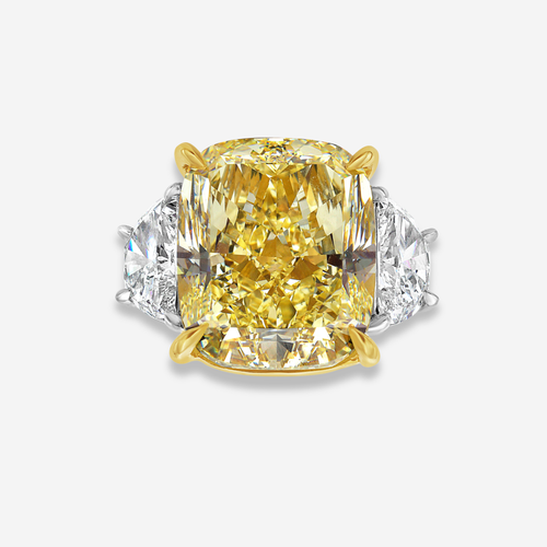 5ct Fancy Yellow Cushion Diamond Engagement Ring