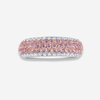 Pink and White Diamond Five Row Half Eternity Ring