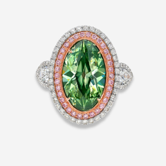 5.78ct Green Marquise Diamond Ring
