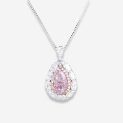 2ct Pink Pear Diamond Statement Ring and Pendant