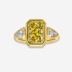 Yellow Diamond Bezel Set Engagement Ring