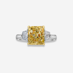 2ct Fancy Light Yellow Cushion Diamond Engagement Ring