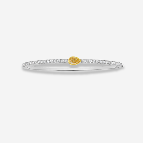 Yellow Pear Diamond Bangle Bracelet