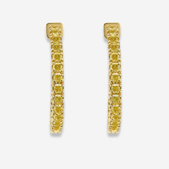 5 Carat Fancy Intense Yellow Diamond Hoops