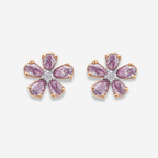 Light Pink Diamond Flower Studs