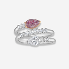 Pink and White Diamond Spiral Ring