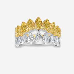 Yellow and White Diamond Statement Ring