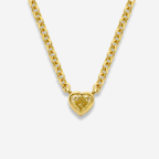 Light Yellow Heart Diamond Pendant