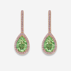 5ct Green Pear Drop Diamond Earrings