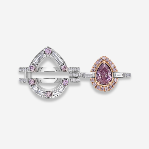 Fancy Intense Purple Pink Pear Diamond Ring