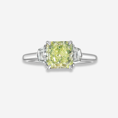 1.67ct Fancy Intense Yellow-Green Diamond Ring