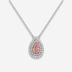 Light Pink Pear Diamond Pendant