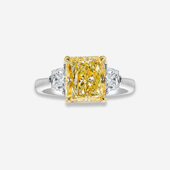 3ct Fancy Yellow Cushion Diamond Engagement Ring