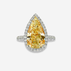 4.49ct Light Yellow Pear Shape Diamond Engagement Ring