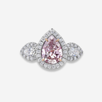 1.57ct Light Pink Pear Diamond Ring