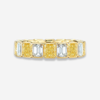 Alternating Fancy Yellow and White Diamond Eternity Band